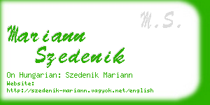 mariann szedenik business card